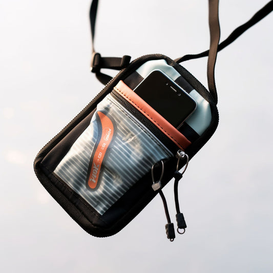 Photo of Sustainable Neoprene Phone Pouch with Neck Strap - Upcycled from Wetsuit Material
