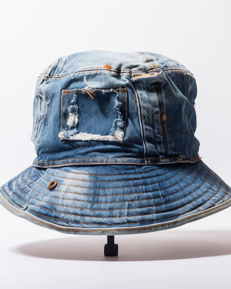 Upcycled Denim Bucket Hat - Sustainable Style for Festival-Goers