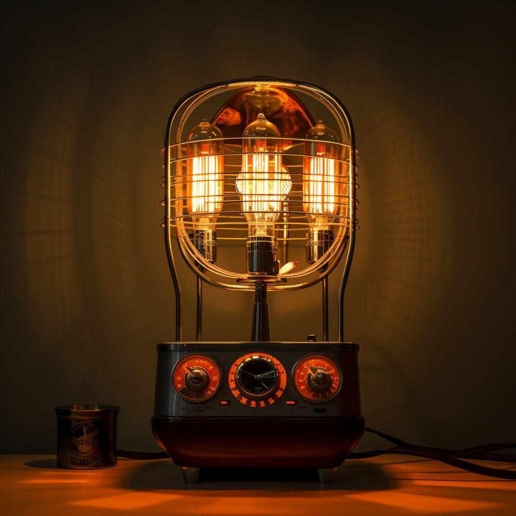 Photo of Vintage Upcycled Lamp made from 1940s Radio - Warm Ambiance for Nostalgic Spaces